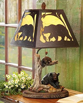 Best small rustic bear table lamp