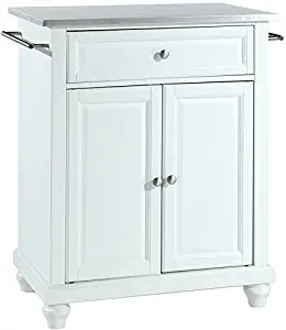 Best kitchen cart with stainless steel top, white