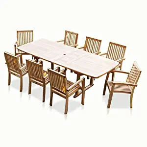 Best 11 piece teak outdoor patio dining set