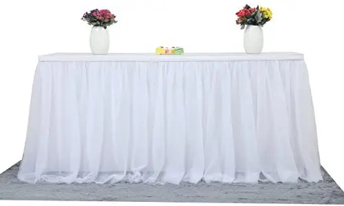 Best white cloth ruffled table runner