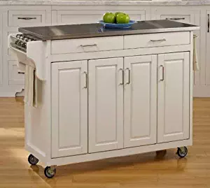Best kitchen cart with stainless steel top, white