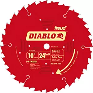 Best 10′ table saw blade flat tooth rip