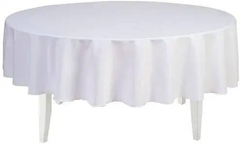Best linen table cloth 90 in round polyester red and white