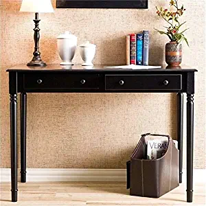 Best black writing desk with drawer