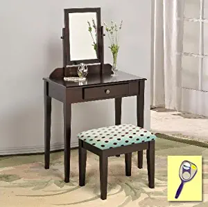 Best vanity table with stool set – polka dots