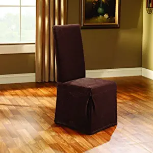 Best sure fit stretch pique long dining room chair two piece slipcover