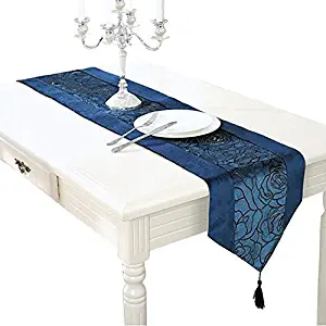 Best blue damask table runner