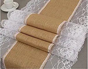 Best burlap and lace table runner 18 x