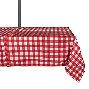Best outdoor table cloth with umbrella hole rectangle 60 x 120
