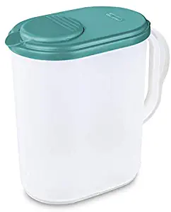 1 Gallon Pitcher Blue Atoll Lid w/tab Freezer and Dishwasher Safe Mix Drinks right in the Pitcher Water Tea Juices BPA-free and phthalate-free