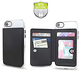 Cell Phone Wallet for Back of Phone, Stick On Wallet Credit Card ID Holder with RFID Protection Compatible with iPhone, Galaxy & Most Smartphones and Cases