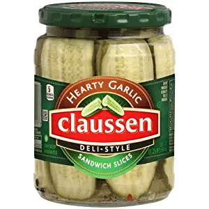 CLAUSSEN PICKLE SLICES DELI STYLE HEARTY GARLIC FLAVOR 20 OZ PACK OF 3