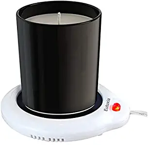 Eutuxia Candle Warmer for Home & Office. Great for Warming Up Cups, Coffee Mugs, Wax, and Beverages on Desks, Tables & Countertops. Electric Heated Plate Warms Quickly. Enjoy Hot Drinks on Cold Days.