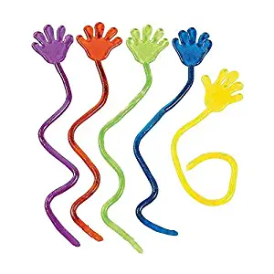 Adorox 72 Pieces Vinyl Glitter Sticky Hands Party Favor Birthday Gifts Toys Goodies (1 1/4" Long )