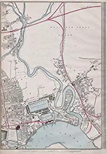 E London. Bromley-by-Bow Blackwall Poplar Canning Town Plaistow. Weller - 1868 - Old map - Antique map - Vintage map - Printed maps of London