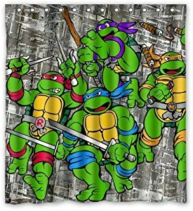 ZHANGSHUQI Teenage Mutant Ninja Turtles Shower Curtain Bathroom Shower Curtain Durable Fabric Accessories Creative with 12 Hooks 180X180CM Inch