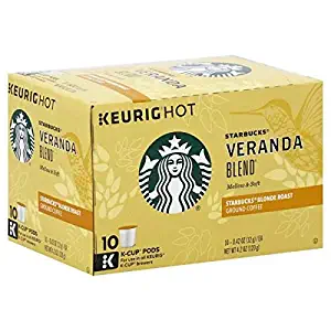 Starbucks Veranda Blend Blonde Roast Single Cup Coffee for Keurig Brewers, 6 Boxes of 10 K-Cup Pods