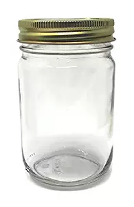 12 oz Old Fashioned Glass Jar with Gold Metal Non-Button Lid 12-Pack by Packaging For You