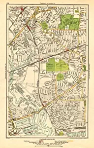LONDON: Canning Town,Stratford,West Ham,Plaistow,Blackwall,Poplar, 1923 map