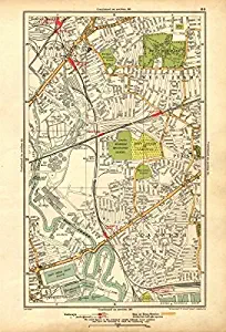 LONDON. Canning Town, Stratford, West Ham, Plaistow, Blackwall, Poplar - 1928 - old map - antique map - vintage map - London maps