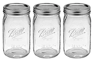 Ball Mason Jar-32 oz. Clear Glass Ball Wide Mouth - Set of 3