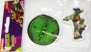 Staples Teenage Mutant Ninja Turtle Set of 2 Erasers ~ Sewer Cover, Leonardo on Skateboard