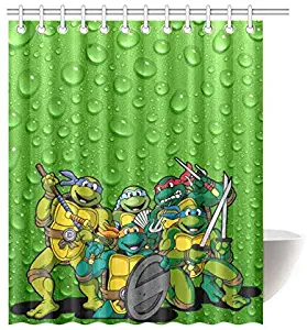 Amknu Custom Ninja Turtles Waterproof Bathroom Shower Curtain Microfiber Bathroom Shower Curtains Includes 12 Plastic Hooks Premium Polyester Waterproof Material 71x71 Inch