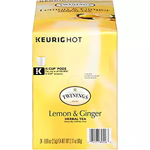 Twinings of London Lemon & Ginger Herbal Tea for Keurig, 24 Count