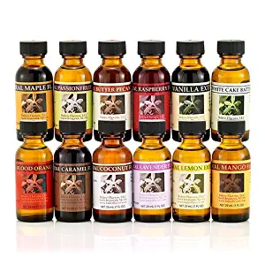 Baker's Best Collection - Natural Flavors & Extracts - 12 (1 FL OZ) Bottles -