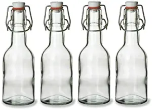 Nakpunar 4 pcs Swing Top Glass Bottles, 8.5 Ounce - Set of 4