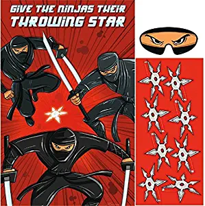 Action Packed Ninja Pin-The-Tail Style Birthday Party Game, PkgSize: 11" x 8 5"