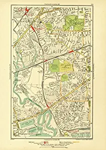 LONDON. Canning Town Stratford West Ham Plaistow Blackwall Poplar - 1933 - old map - antique map - vintage map - printed maps of London