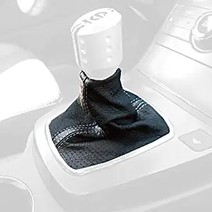 RedlineGoods Shift Boot (AUTO) Compatible with Hyundai Genesis Coupe 2013-15. Black Leather-Black Thread