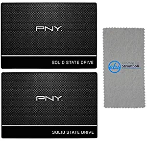 PNY CS900 480GB 2.5” Sata III Internal Solid State Drive (SSD) Two Pack for Computer & Laptop Storage (SSD7CS900-480-RB) Bundle with (1) Everything But Stromboli Microfiber Cloth