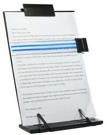 JDYYICZ Black metal desktop document book holder with 7 adjustable positions