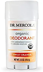 Dr. Mercola Organic Deodorant Sweet Orange, 2.5 oz, non GMO, Soy Free, Gluten Free, USDA Organic