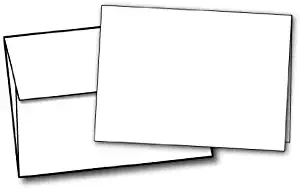 5" X 7" Heavyweight (80lb Cover) Blank White Greeting Card Sets (100 Cards & Envelopes)