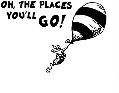 CCI Oh The Places You'll Go Dr. Seuss Decal Vinyl Sticker|Cars Trucks Vans Walls Laptop|Black |7.5 x 5.25 in|CCI1789