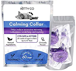 Calming Collar for Cats | Cat Anxiety Relief with Pheromones | Cat Calming Products for Kittens | 4 Pack
