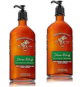 Bath & Body Works Aromatherapy Stress Relief - Eucalyptus + Spearmint Body Lotion, 6.5 Fl Oz, 2-Pack