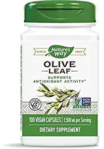 Nature's Way Premium Herbal Olive Leaf, 1,500 mg per serving, 100 Capsules (Packaging May Vary)