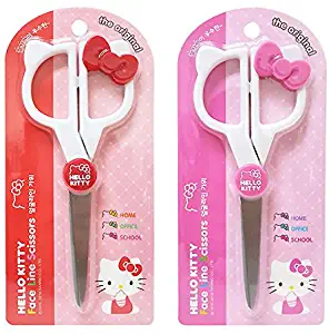 Sanrio Hello Kitty Face Line Scissors : Hello Kitty Ears with Ribbon (Pink or Red) (Pink)