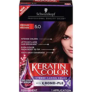 Schwarzkopf Keratin color permanent hair color cream, 5.0 medium brown