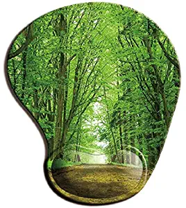 Mousepad with Wrist Support Deep In The Forest Thick Green Vegetation Tree Nature Memory Foam Mouse Pad
