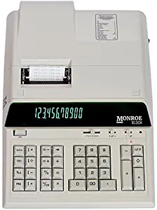 (1) Monroe 8130X 12-Digit Print/Display Professional Heavy-Duty Calculator in Ivory with Extended Life Calculator Body