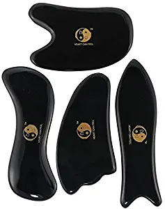 Gua Sha Scraping Massage Tool,Ultra Smooth Edge for Physical Therapy Tools-Reduce Muscle Pain,Massage Tendon,Myofascial Releaser and Breaking up Scar Tissue for Treatment in Graston,ASTYM, IASTM(4 Set)