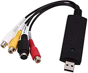 Jancane USB 2.0 Audio/Video Converter - Video Capture Card Digitizes Video from Any Analog Source Including VCR, VHS, DVD