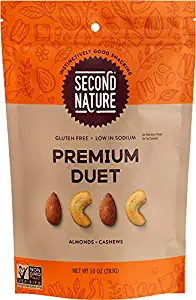 Second Nature Premium Duet Trail Mix - Healthy Nuts Snack Blend - 10 oz Resealable Pouch (Pack of 6)