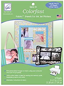 10-pack Colorfast White Printer Fabric