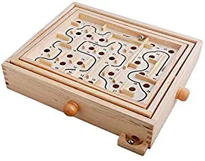 Topwon Wood Labyrinth Table Maze/Balance Board Table Maze Solitaire Game for Kids and Adults - Large - Great Gift!
